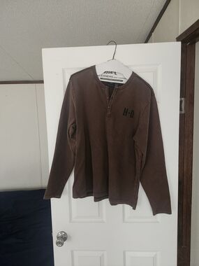 Harley-Davidson Brown Long Sleeve Henley H-D